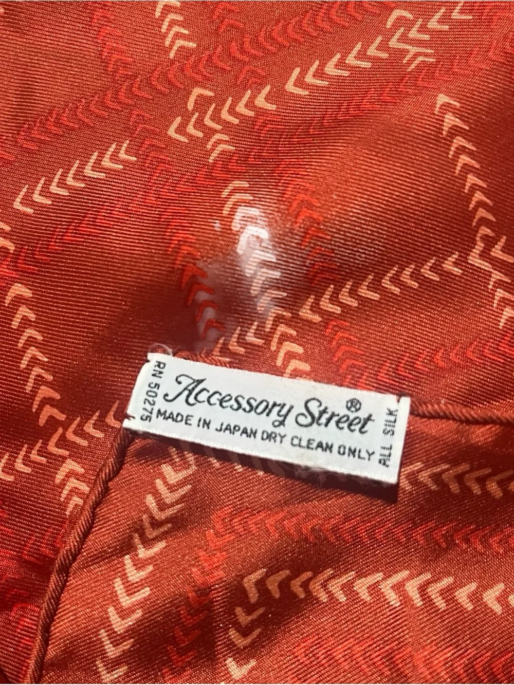 Vtg Leo Narducci Silk Square Scarf Red Geometric Chevron Windowpane Sz 26”x26”